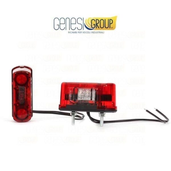 Luce targa a led rossa universale 12/24V