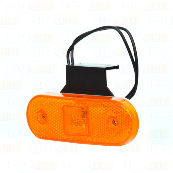 fanali ingombro laterale led arancio 12v/24v ovale con staffa