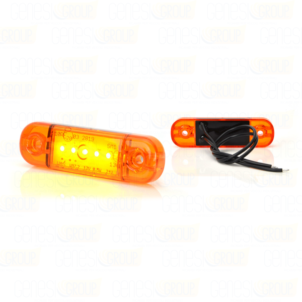 fanalino ingombro arancio a 6 led 12/24v