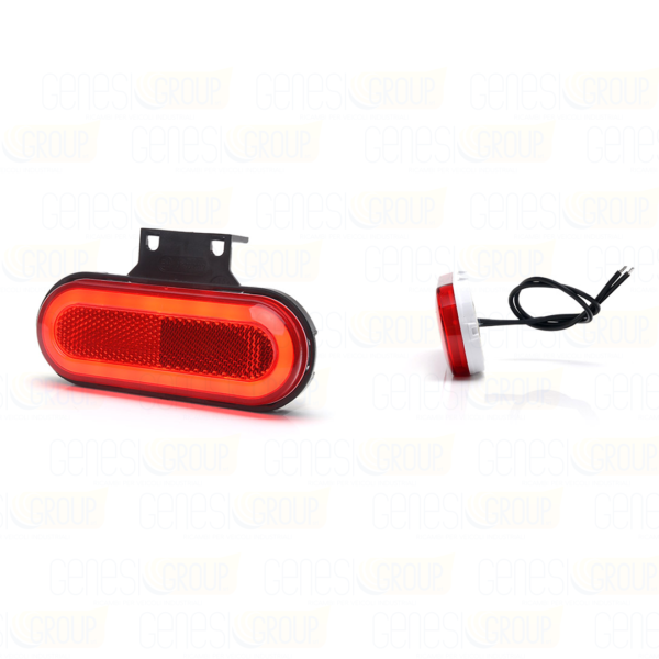 fanali ingombro laterale led rosso effetto neon 12v/24v ovale