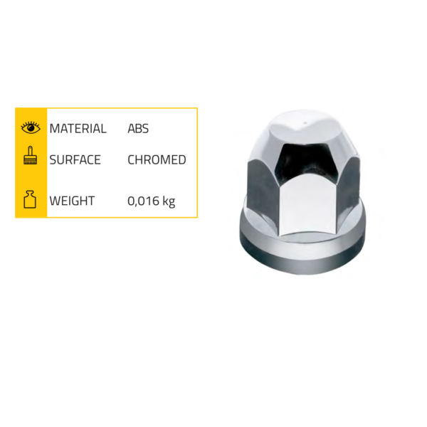 Copribullone in plastica cromata per bulloni da 33mm (confezione 20pz)