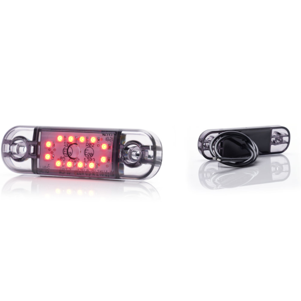 fanalino ingombro dark rosso a 12 led 12/24v