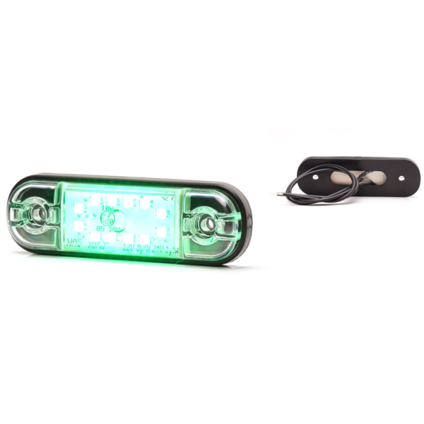 fanalino ingombro verde a 12 led 12/24v